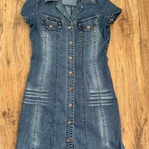 Rampage denim button up dress